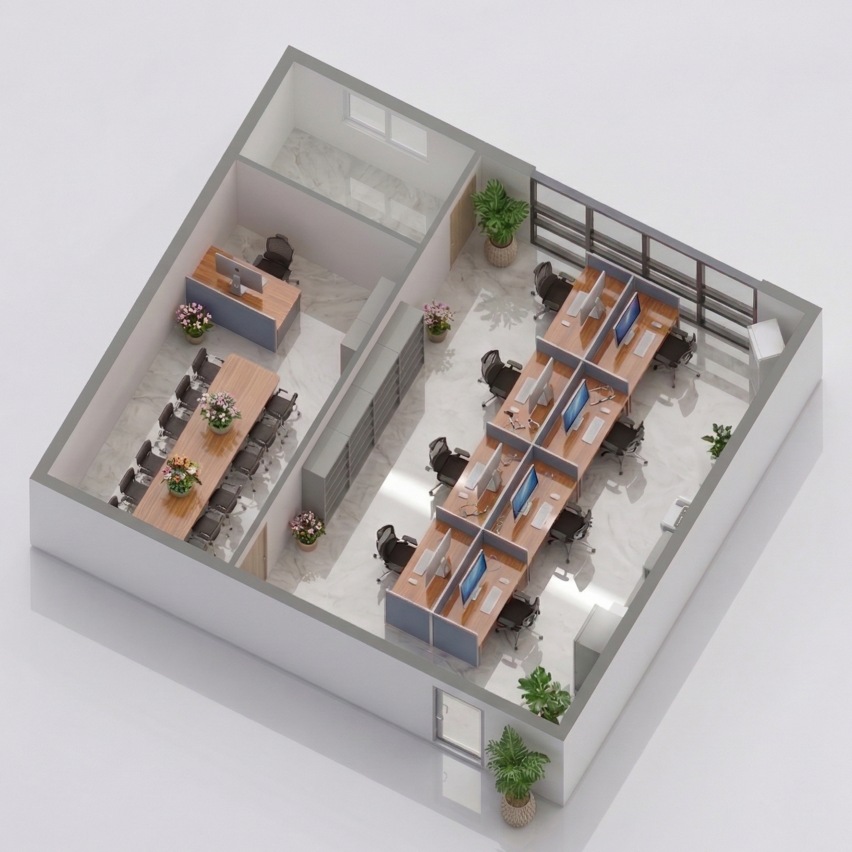 20평형 / 5~10인 사무실 조감도