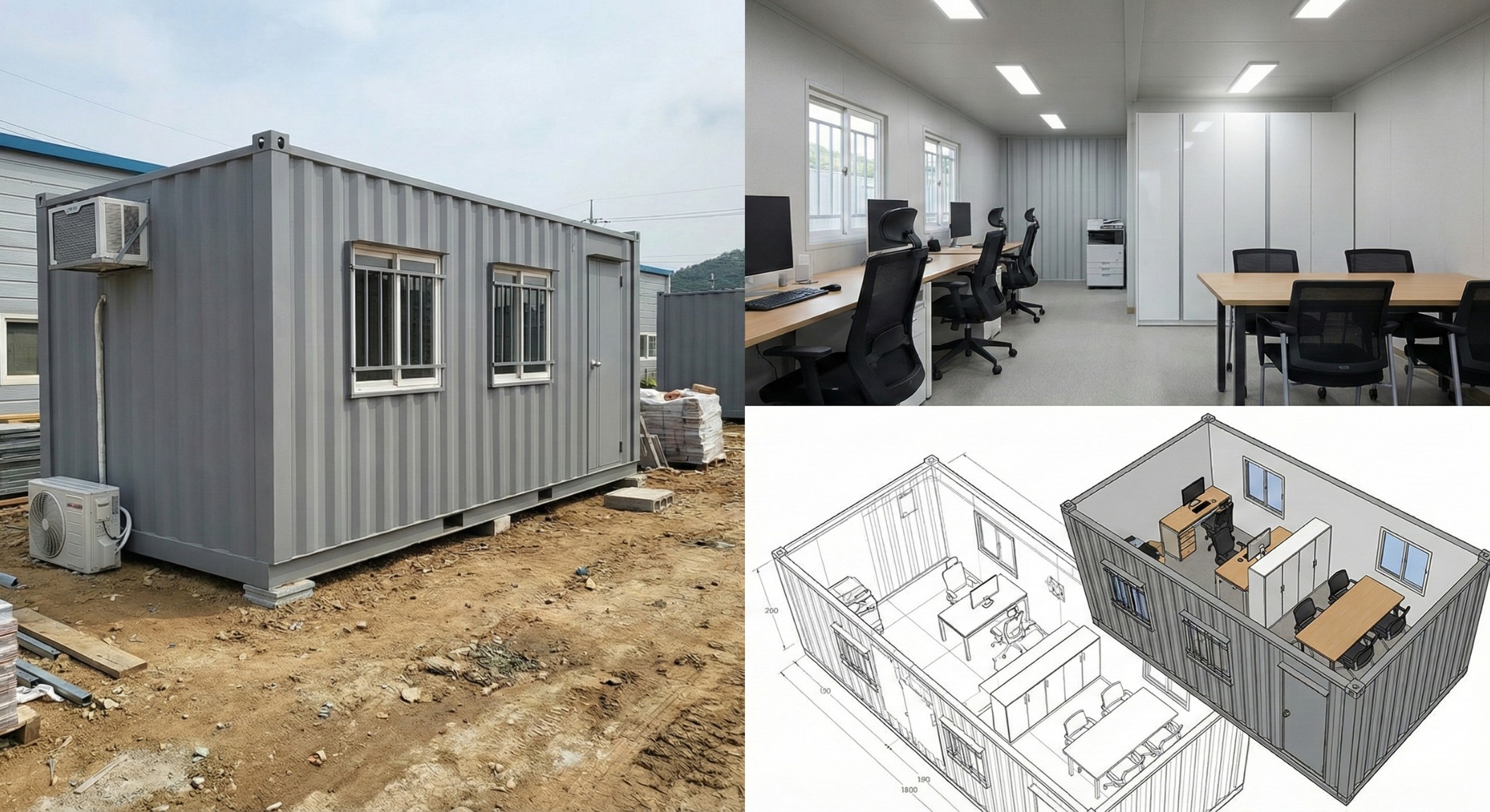 현장사무실에 특화된 표준 컨테이너